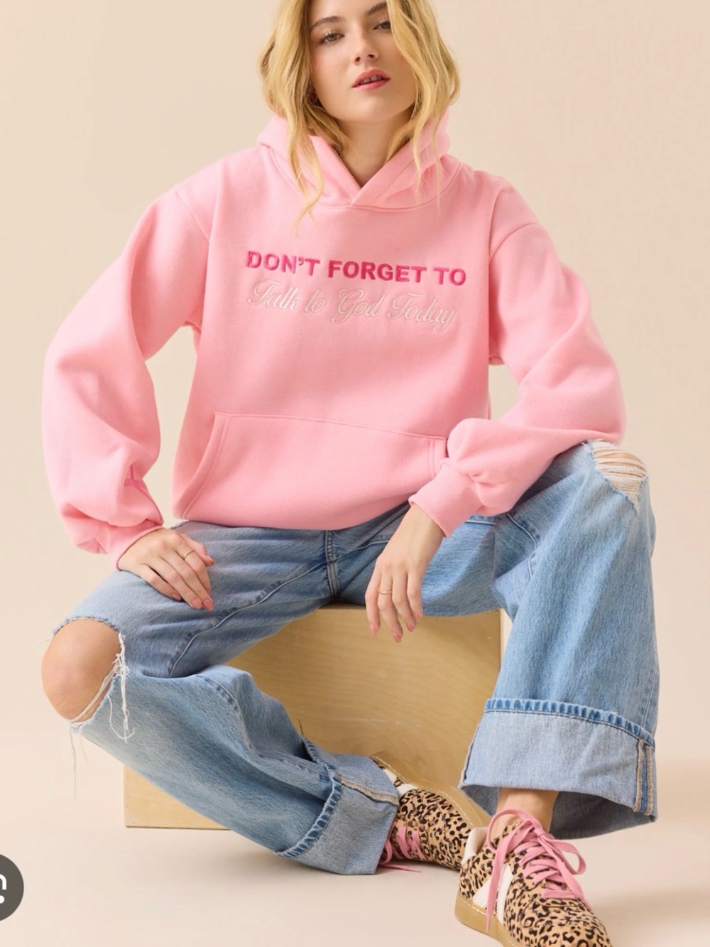 Altar'd State Pink Embroidered Back Hoodie Jacket - Picture 2 of 7